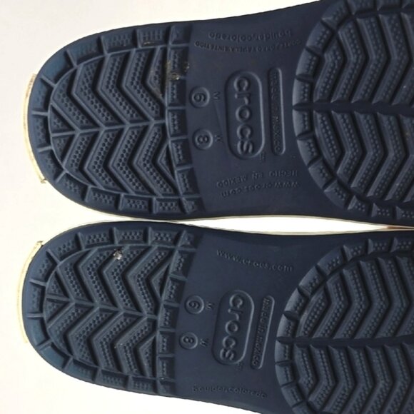 CROCS Unisex Bayaband Navy Blue Lime Punch Croslite Perforated Clog Sz M 6 / W 8 - Picture 11 of 12